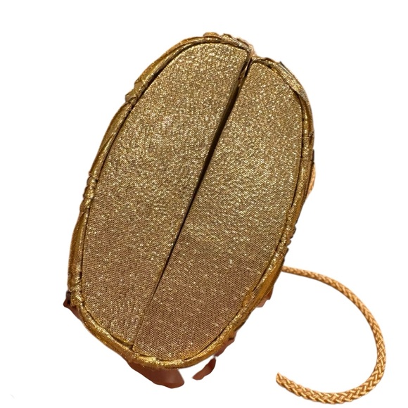 Vintage La Regale 1950’s 60’s Bright Gold Satin Clutch Crossbody Purse - Picture 6 of 11